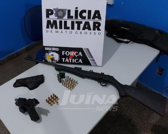 Motorista de caminhão preso com duas armas de fogo paga fiança de 15 mil reais em Juína