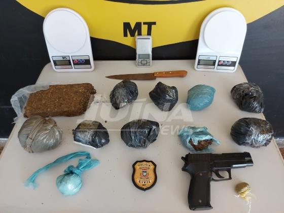 Jovem é preso pela polícia civil de Juína com porções grandes de droga no dia do seu aniversário