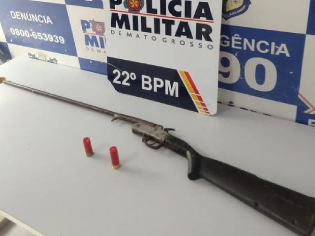 Homem armado e embriagado comete crimes no Distrito de União do Norte e acaba preso.