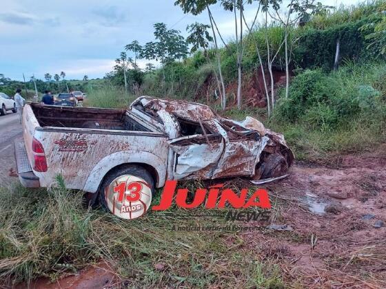 Um óbito e três feridos, saiba quem são as vítimas do capotamento na MT 170, em Juína