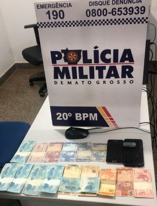 Dois suspeitos são presos com droga e dinheiro pela Polícia Militar de Castanheira