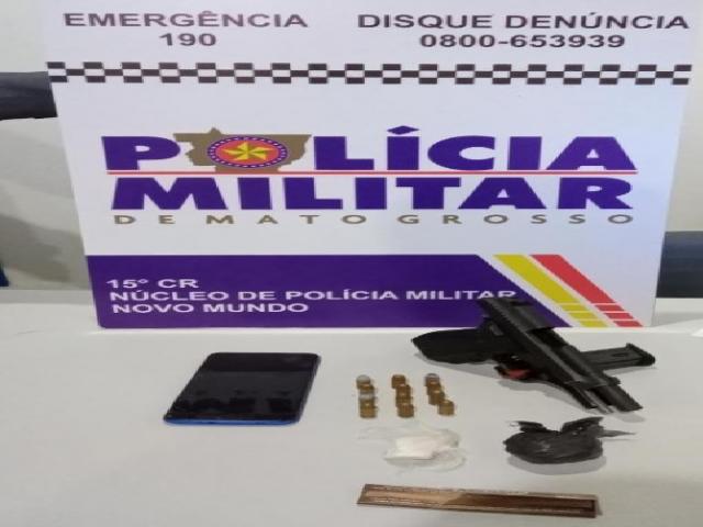 Mulher é presa em Novo Mundo com pistola 380 e drogas