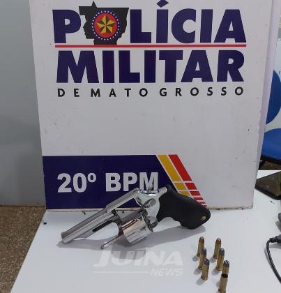 Durante bebedeira homem ameaça vítima com revólver e acaba preso pela PM de Castanheira