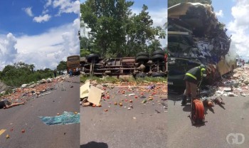 Vídeos; Caminhão bate de frente com ônibus em rodovia e deixa 7 mortos