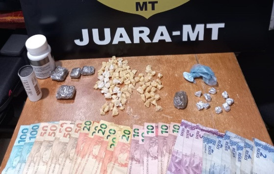 Homem e mulher são presos pela Polícia Civil por atuação com tráfico de drogas em Juara