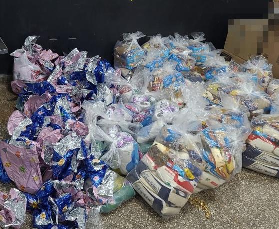Polícia Civil apreende cestas básicas e ovos de páscoa que seriam distribuídas por facção em Juína
