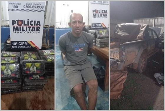 Polícia Militar prende traficante com 38 tabletes de maconha em distrito de Aripuanã