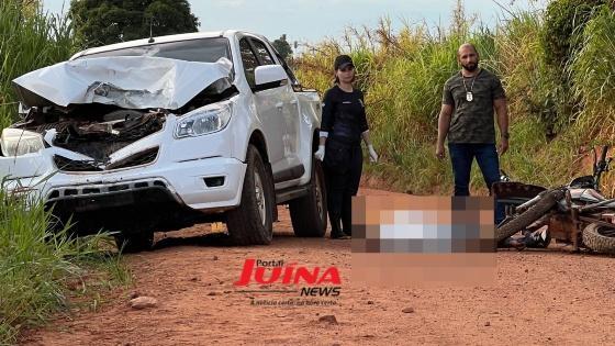 Motociclista de 29 anos morre em colisão frontal com camionete na zona rural de Juína