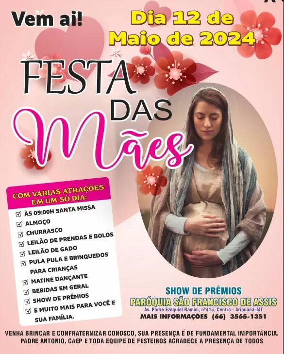 CONTAGEM REGRESSIVA FESTA DIA DAS MÃES EM ARIPUANÃ MT