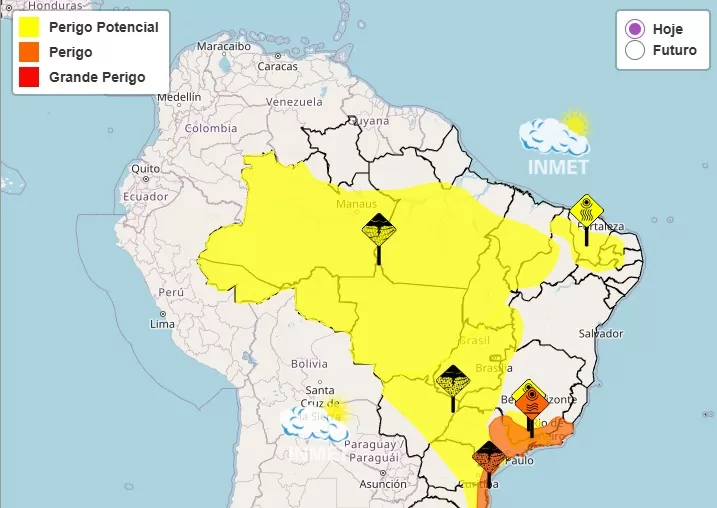 Mato Grosso segue sob alerta de temporais e terá semana chuvosa e de calor intenso