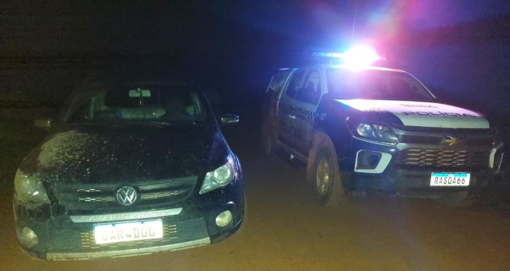 Policiais Militares do 21º Batalhão de Juara recuperam veículo roubado em uma fazenda