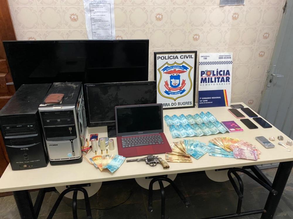 Ação integrada resulta na apreensão de drogas, arma de fogo e veículo em Barra do Bugres