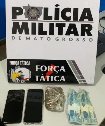 Duas adolescentes de 14 e 17 anos são flagradas pela Força Tática com drogas em Juína